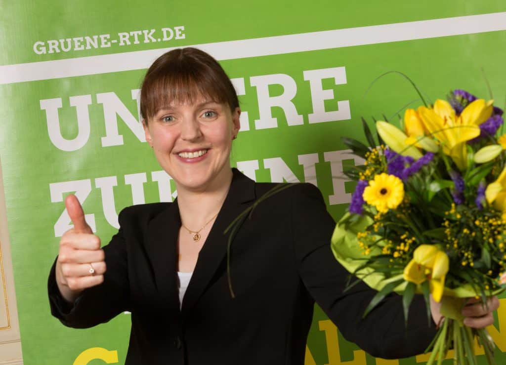 Miriam Fuchs nach der Wahl als Direktkandidatin für den Hessischen Landtag